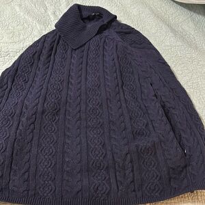 Navy blue poncho sweater